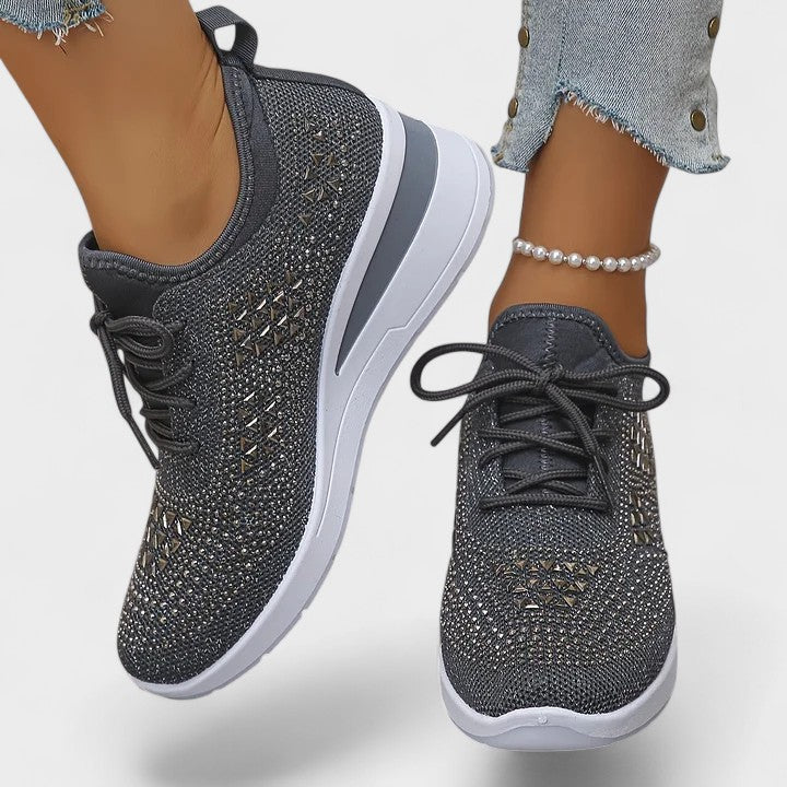 Fokelien sneaker met opengewerkt bovenwerk