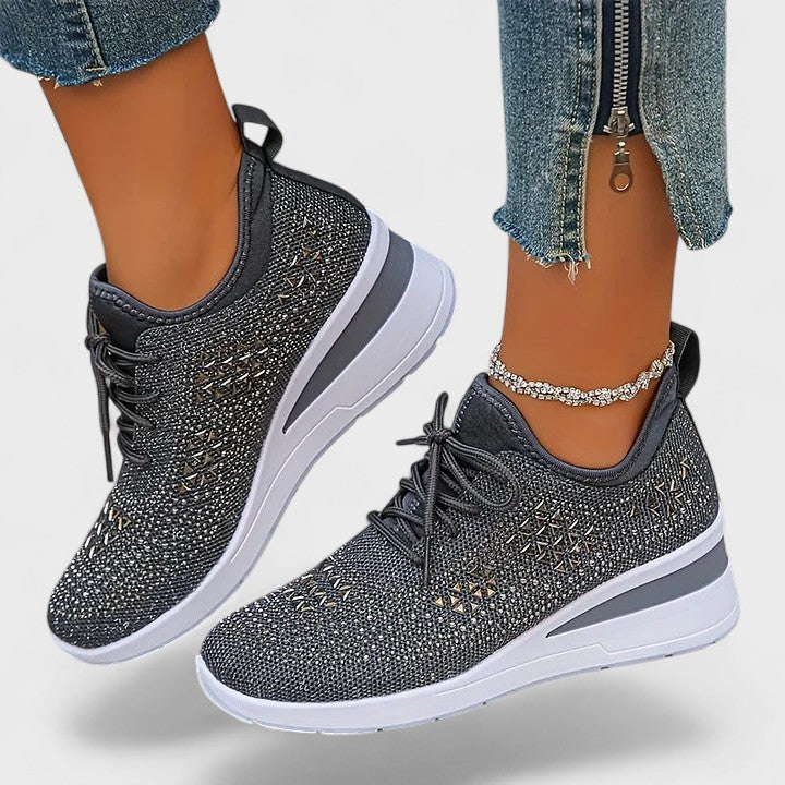 Fokelien sneaker met opengewerkt bovenwerk