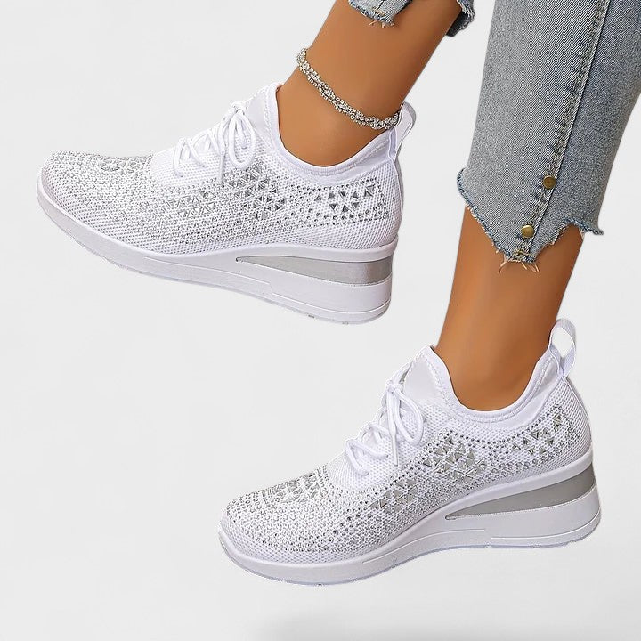 Fokelien sneaker met opengewerkt bovenwerk