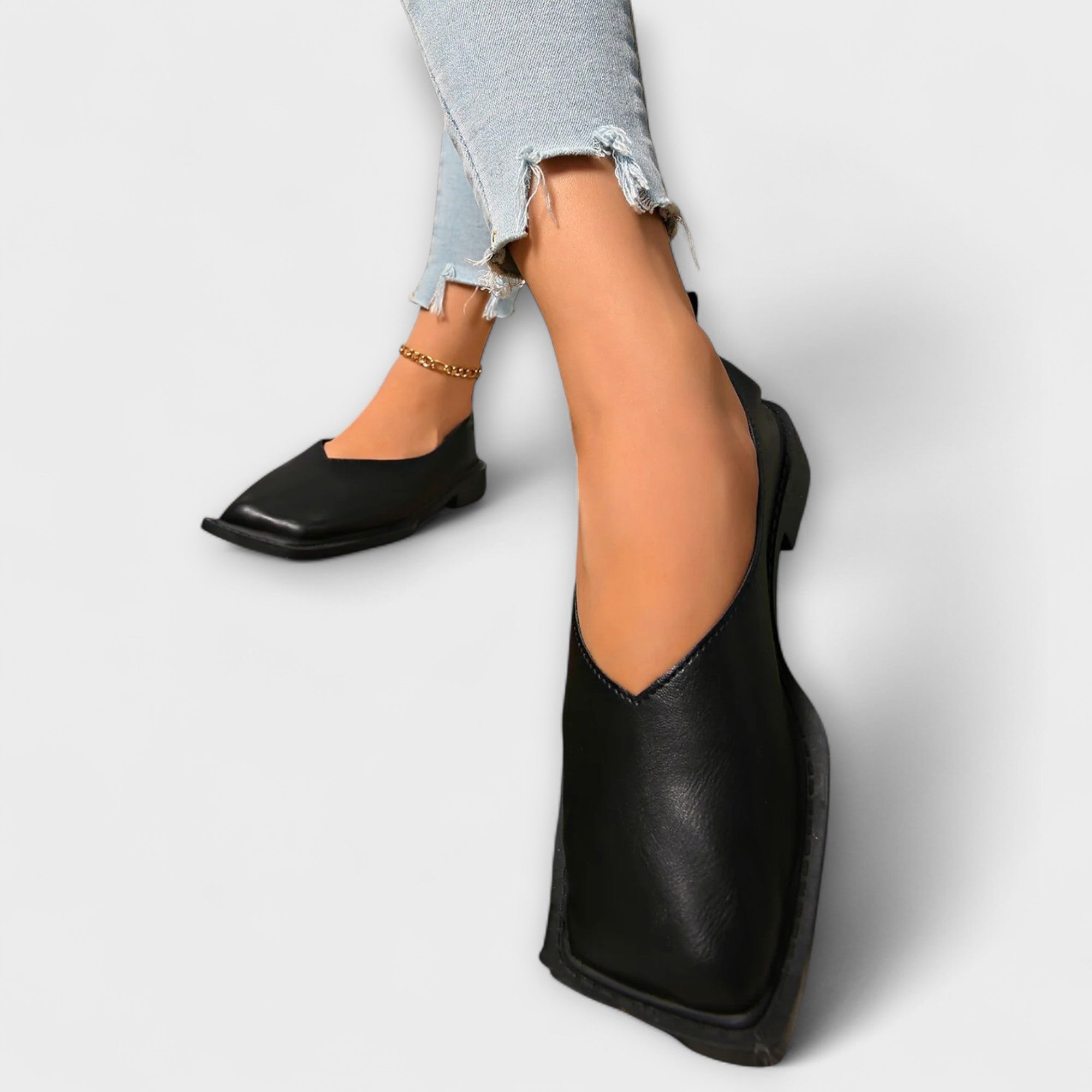 Dientje platte schoen met vierkante neus