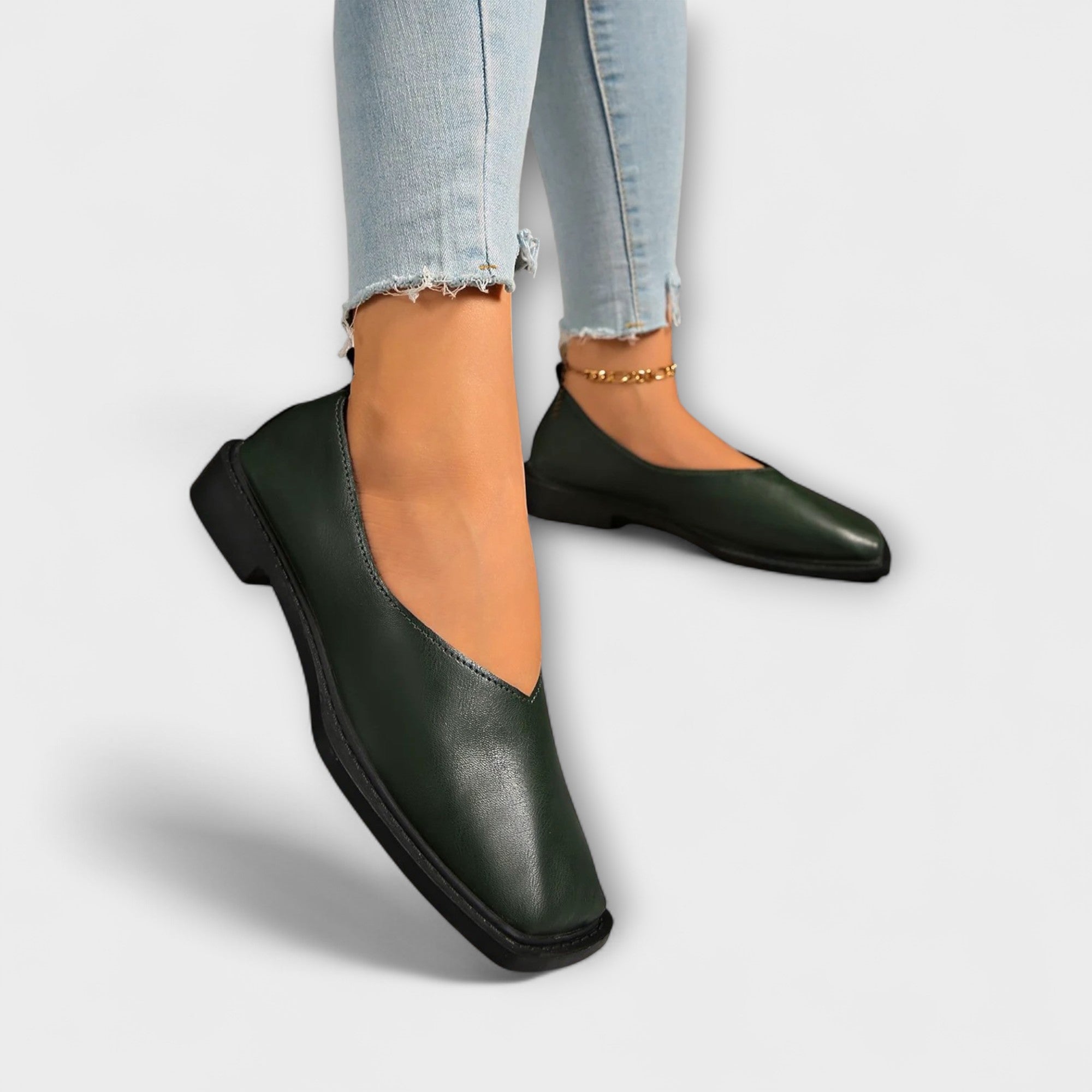 Dientje platte schoen met vierkante neus