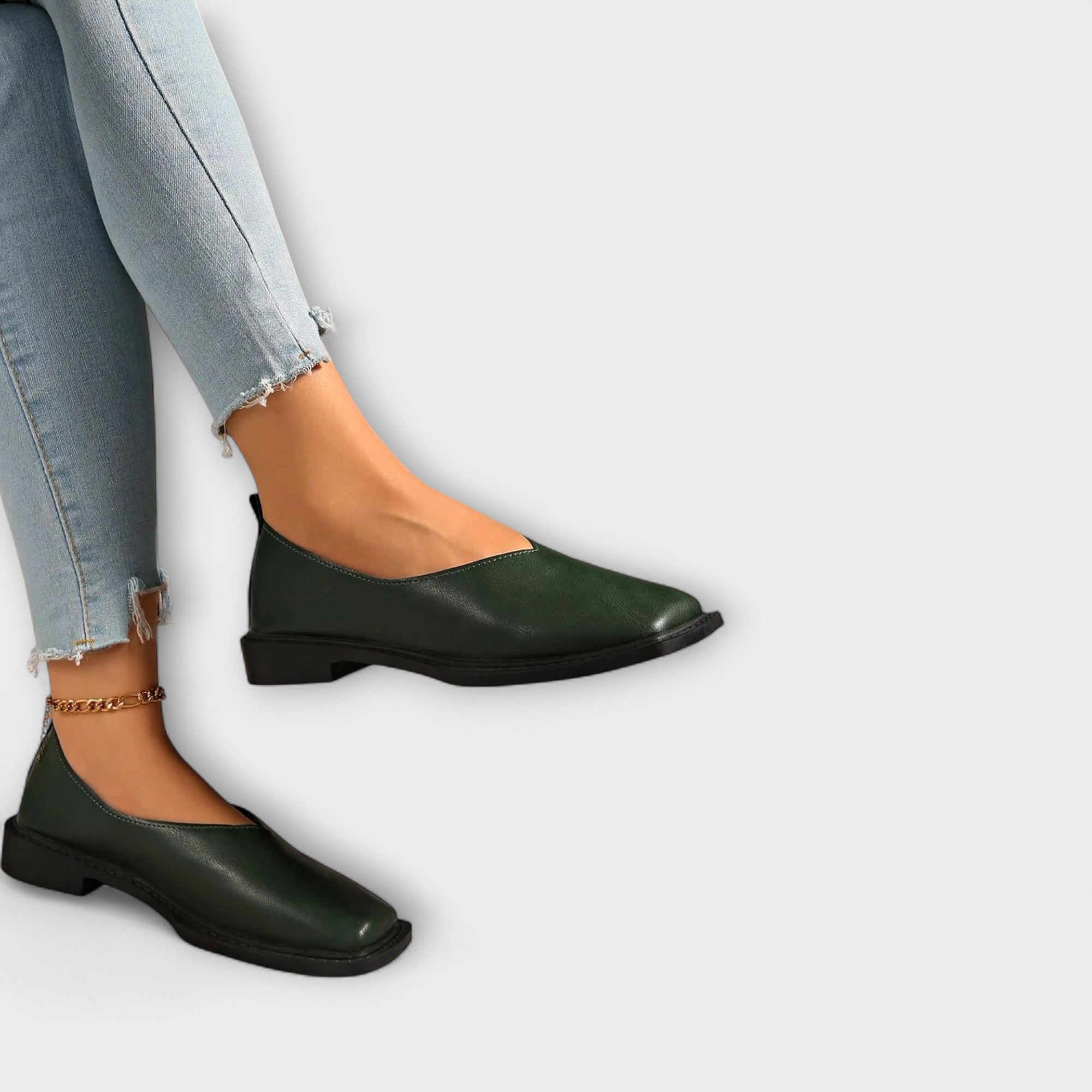 Dientje platte schoen met vierkante neus