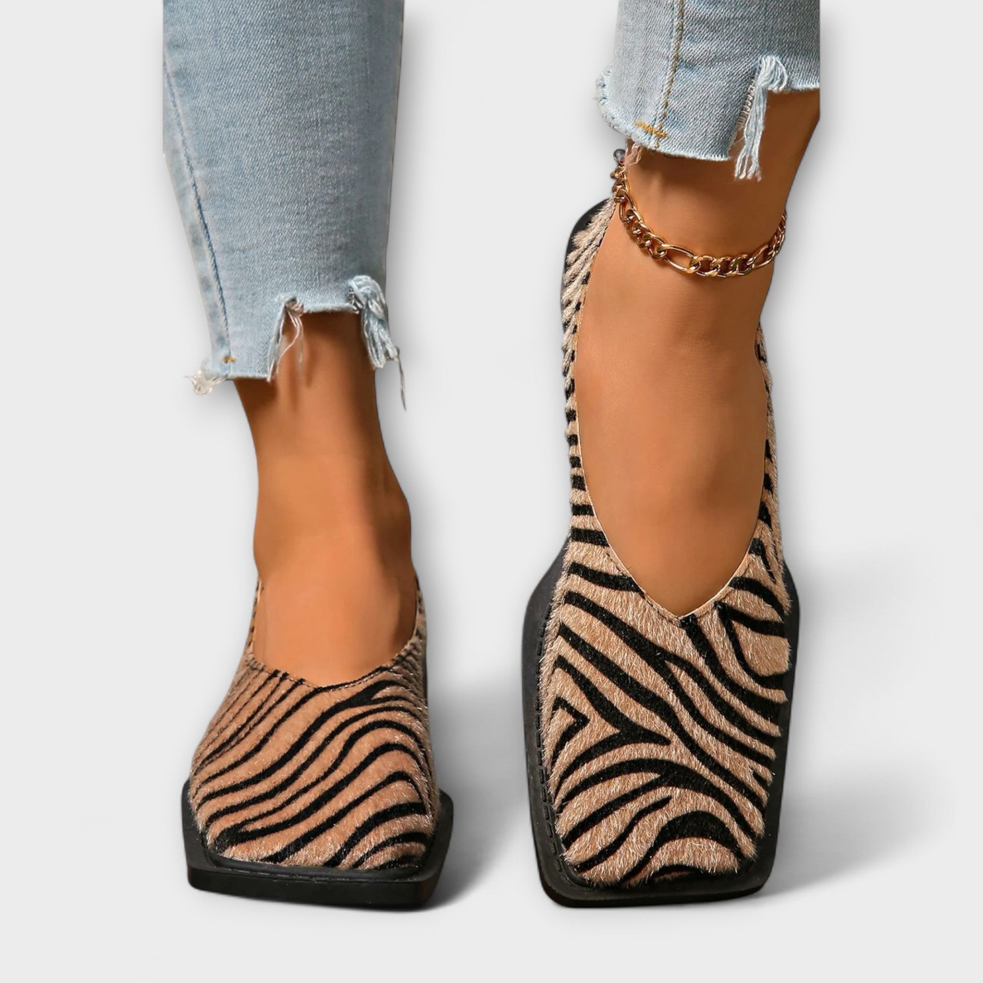 Dientje platte schoen met vierkante neus