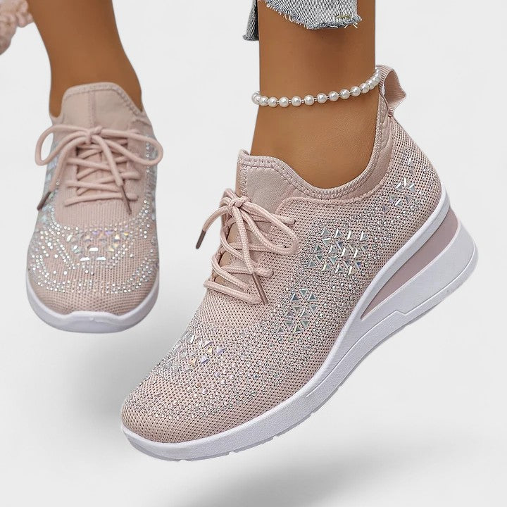Fokelien sneaker met opengewerkt bovenwerk