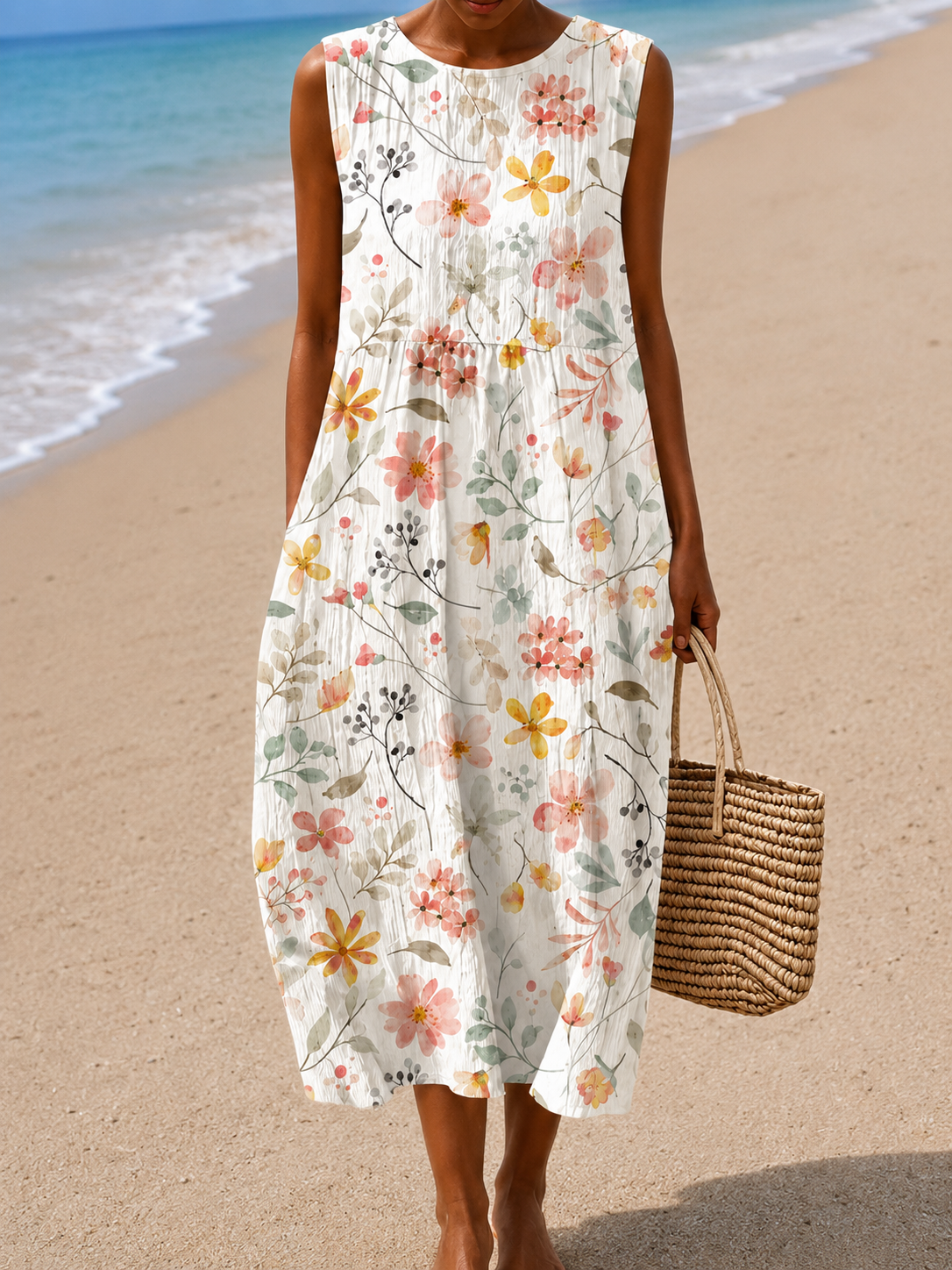 Eliana | Mouwloze Bloemen Zomerjurk