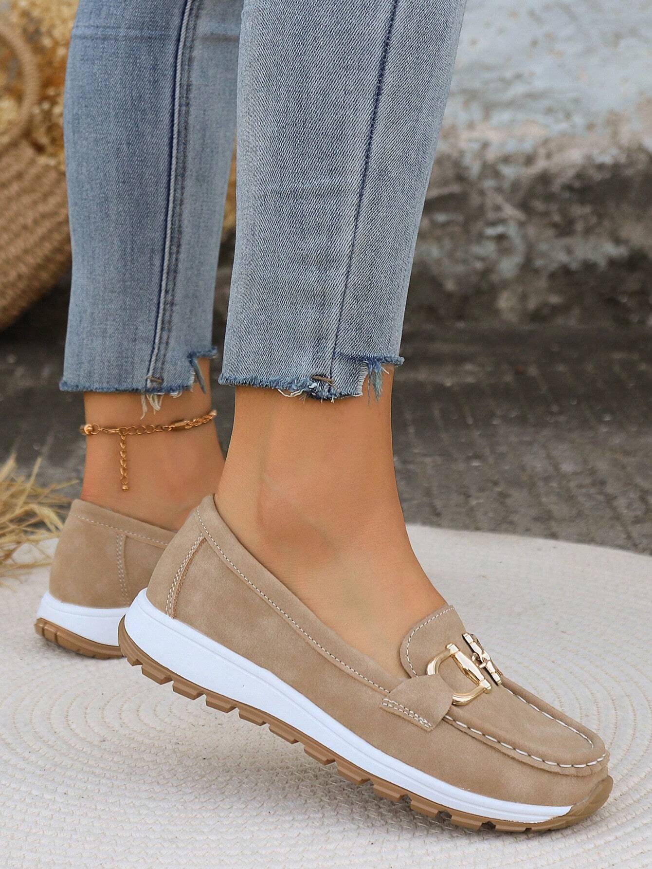 Ellie platte mocassins met gesp