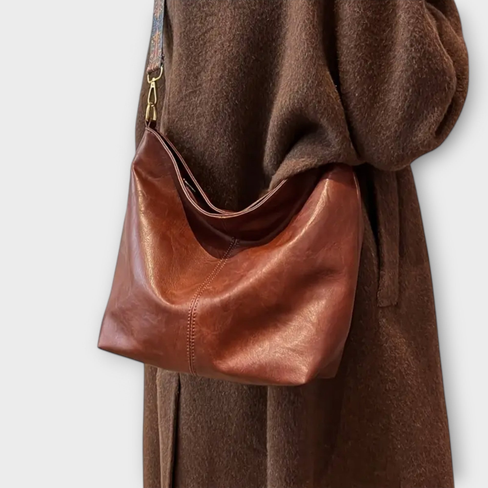 Vintage tas met korte hengsels