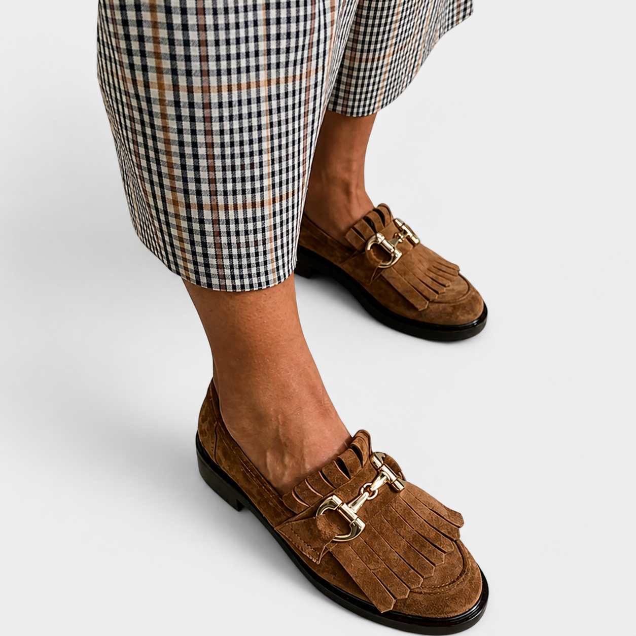 Fleur | Bruine loafers met ronde neus