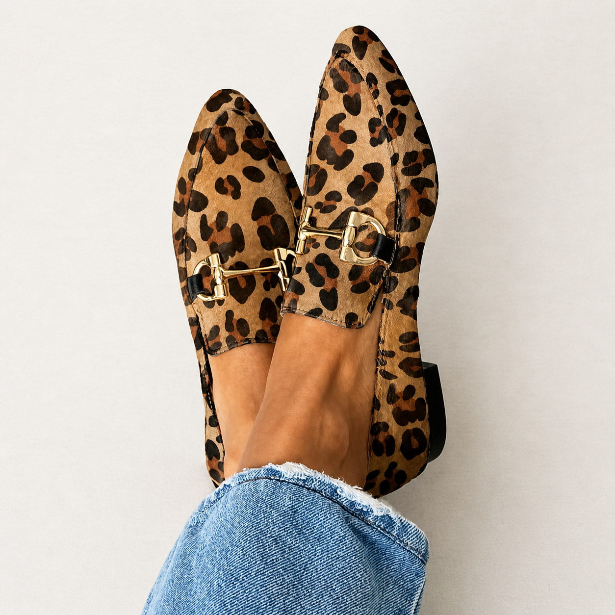 Gia | Elegante loafers met luipaardprint