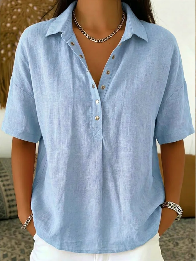 Hanneke luchtige blouse in lichtblauw