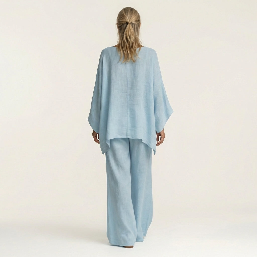 Mette tweedelige set met wijde tuniek en broek