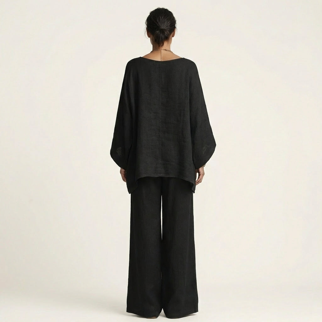 Mette tweedelige set met wijde tuniek en broek