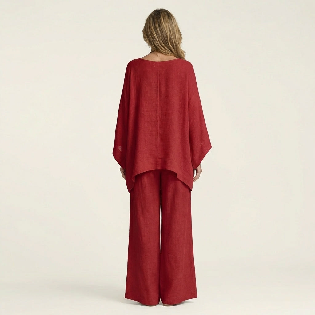 Mette tweedelige set met wijde tuniek en broek
