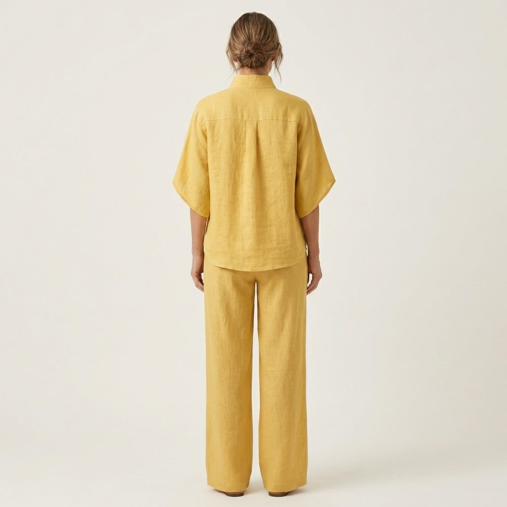 Lotje tweedelige set met vleermuismouw en wijde broek