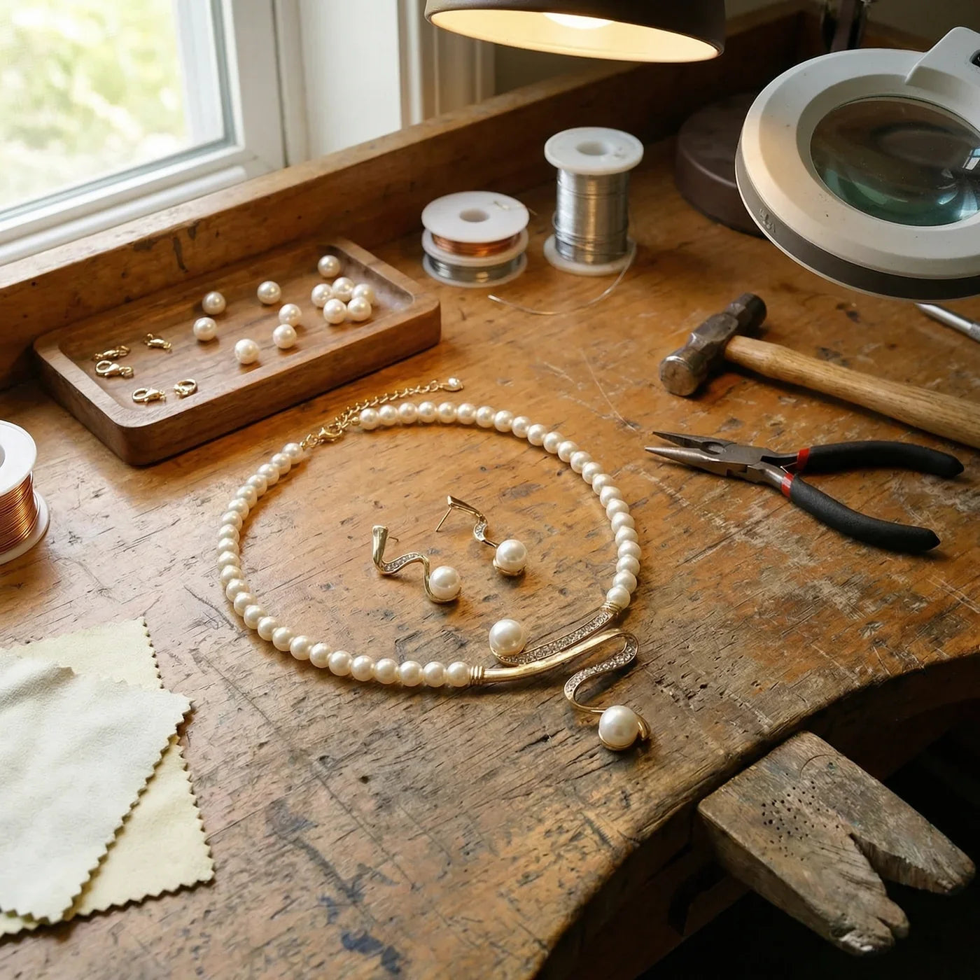Elegante sieradenset met parels