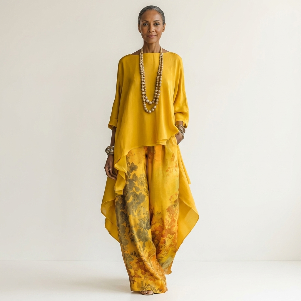 Berber tweedelige set met asymmetrische tuniek