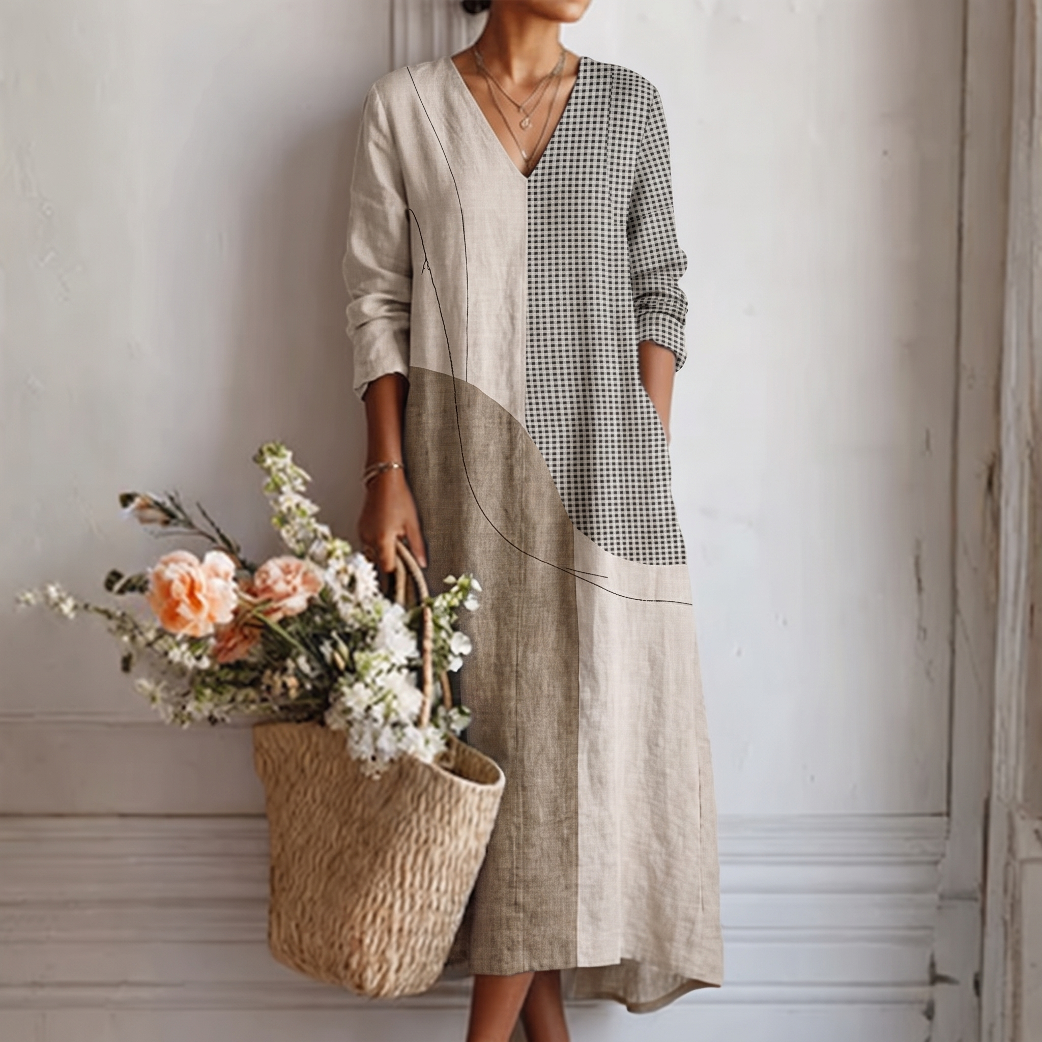 Emma elegante jurk met strepen