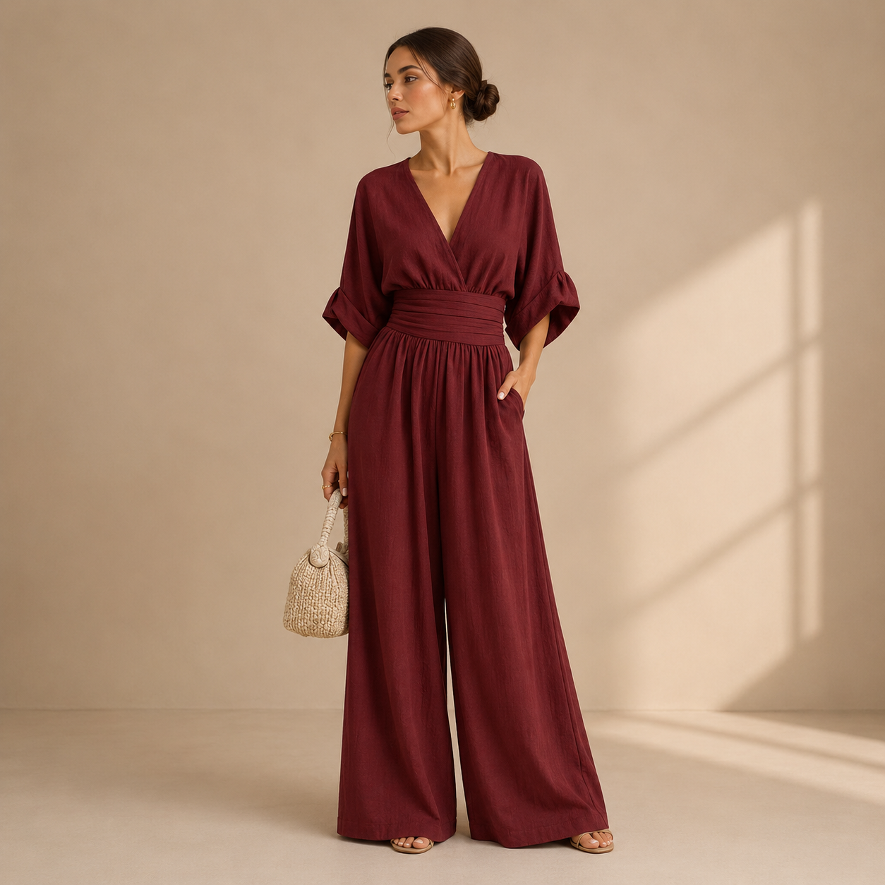 Isabelle jumpsuit in bordeaux