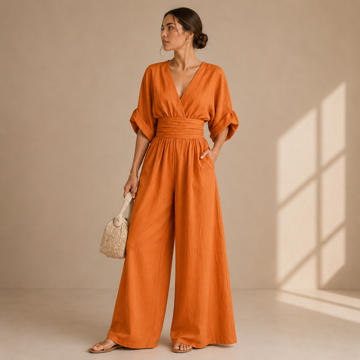 Isabelle jumpsuit in oranje