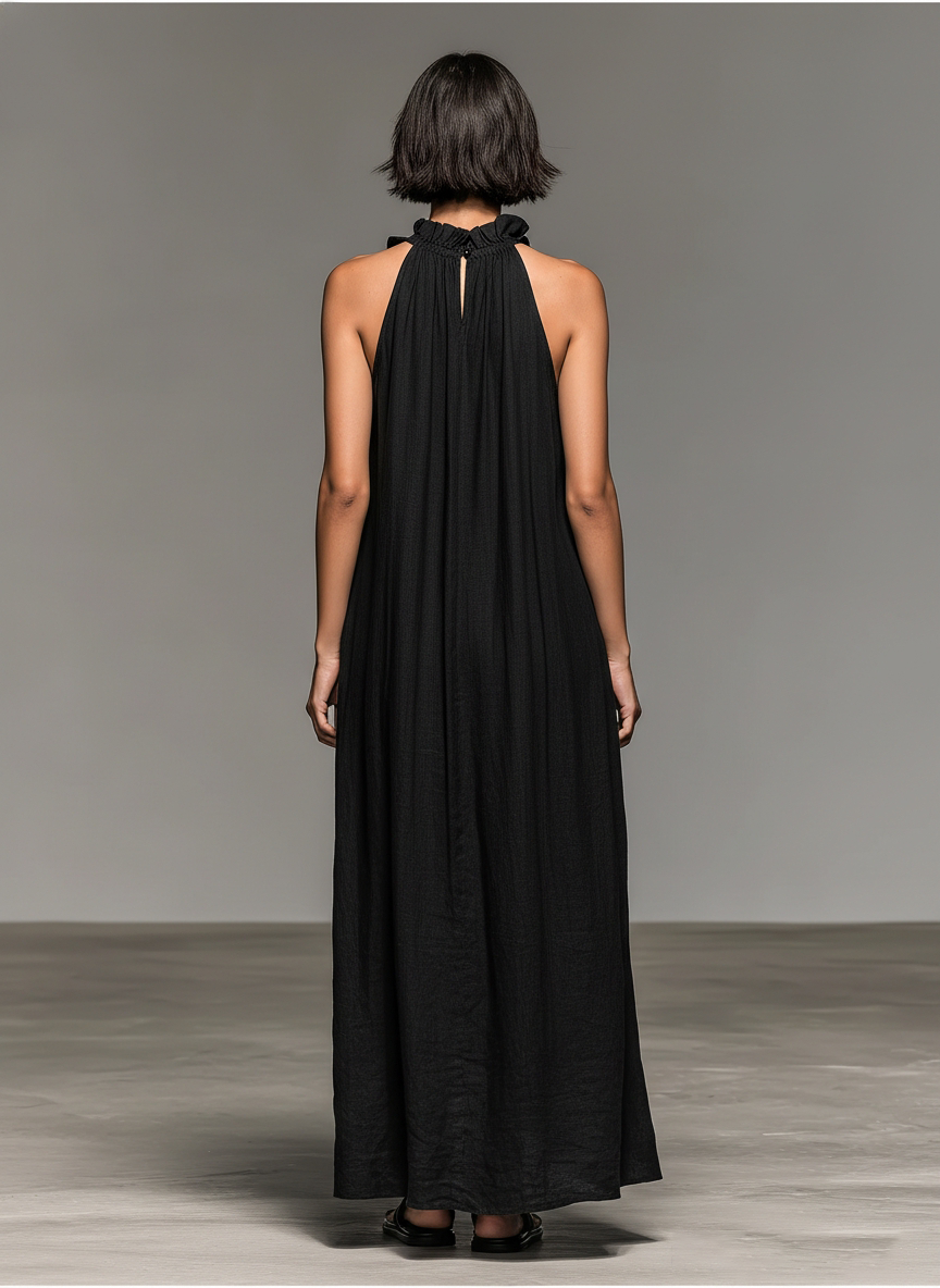 Jantine mouwloze maxi-jurk, achterkant