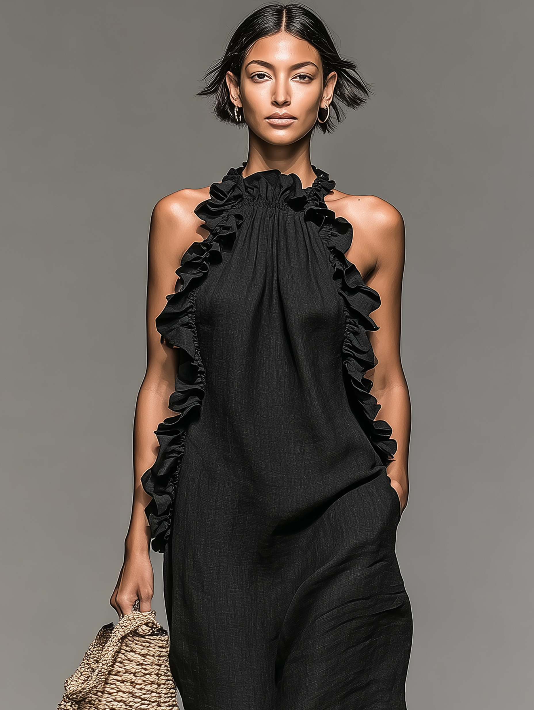 Jantine mouwloze maxi-jurk, detail
