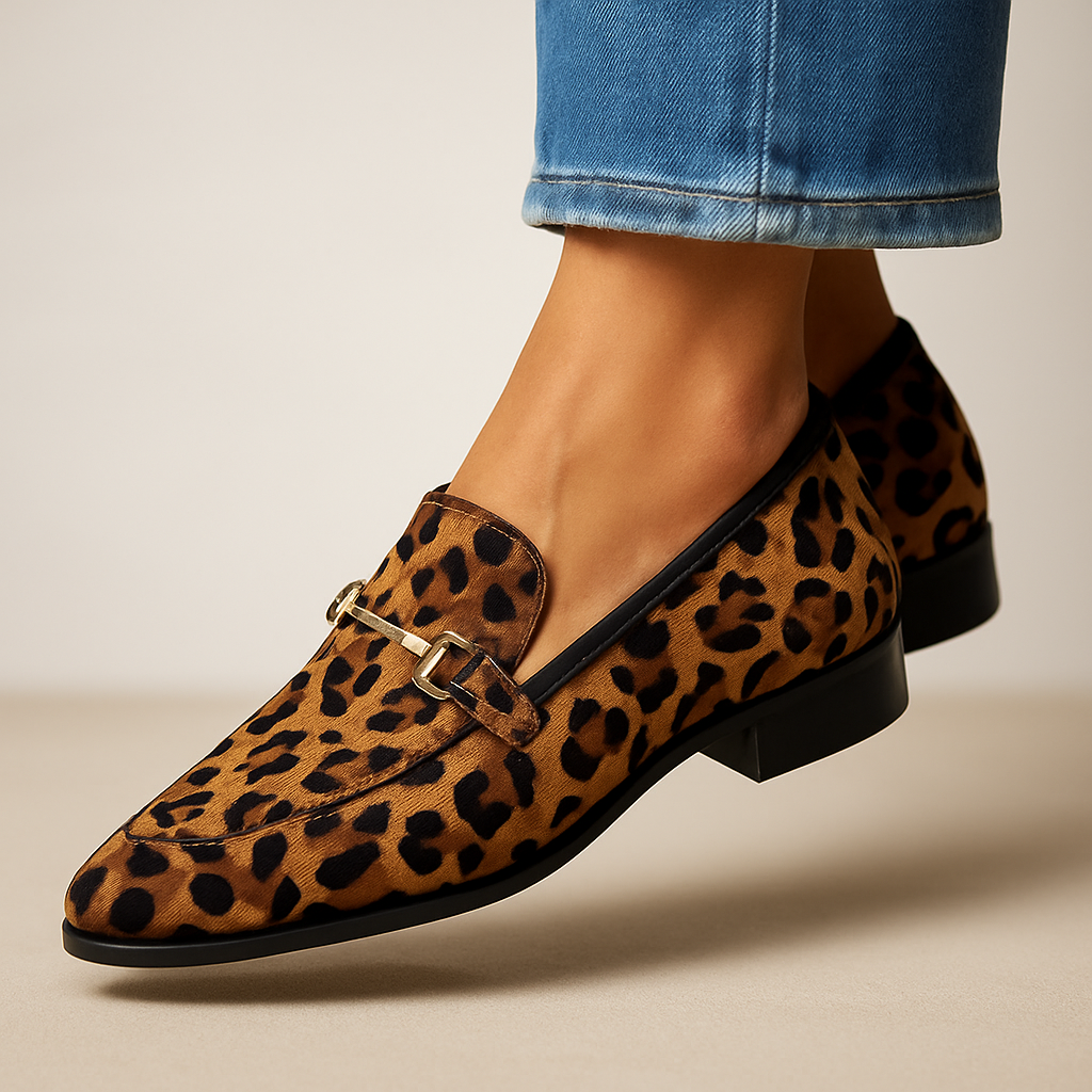 Kaitlyn klassieke stijlvolle loafers met luipaardprint