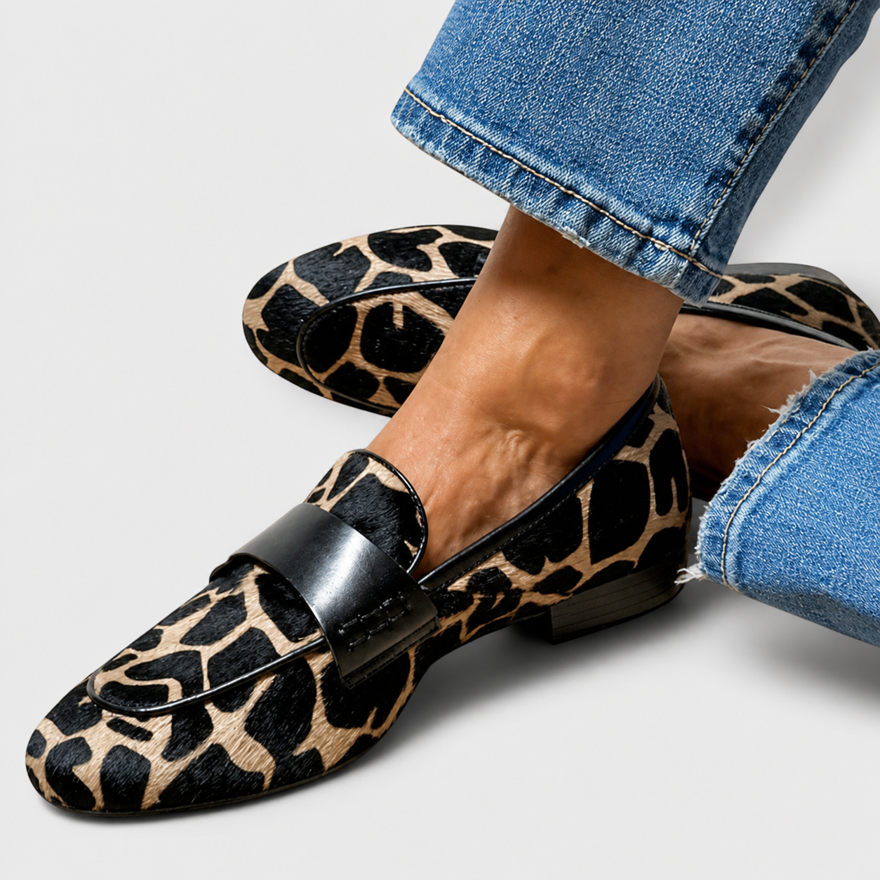 Léonie | Loafers met luipaardprint