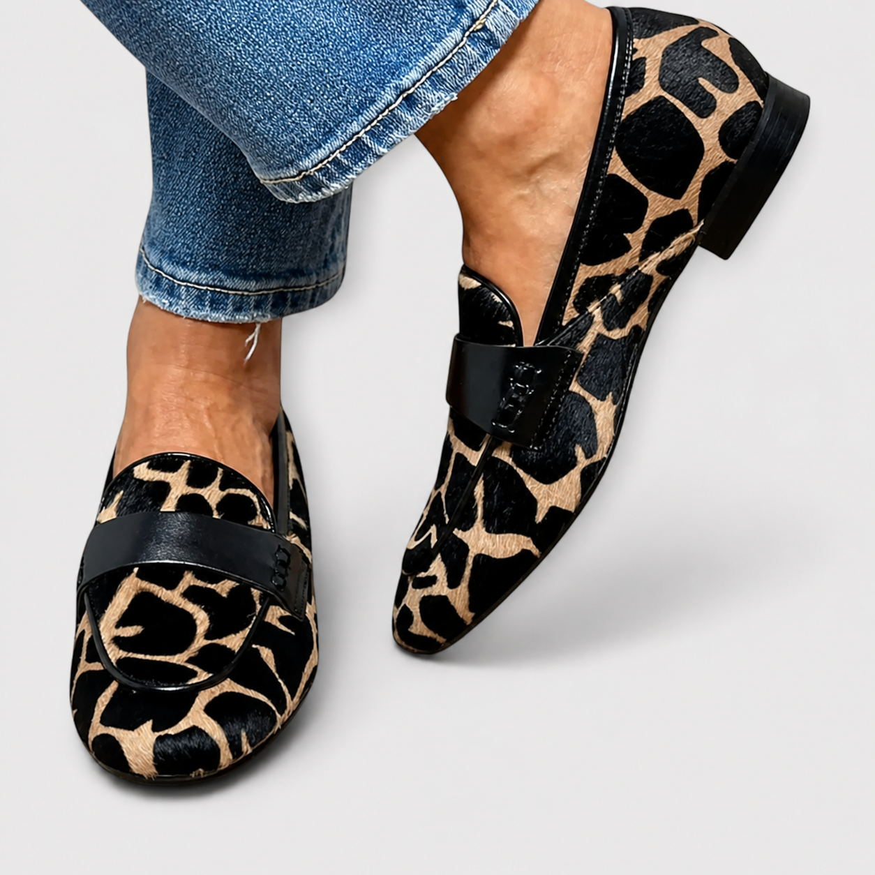 Léonie | Loafers met luipaardprint