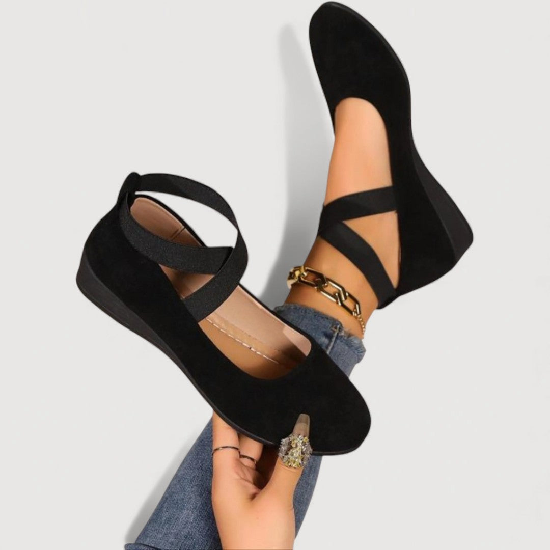 Livia elegante comfortabele ballerina's in zwart