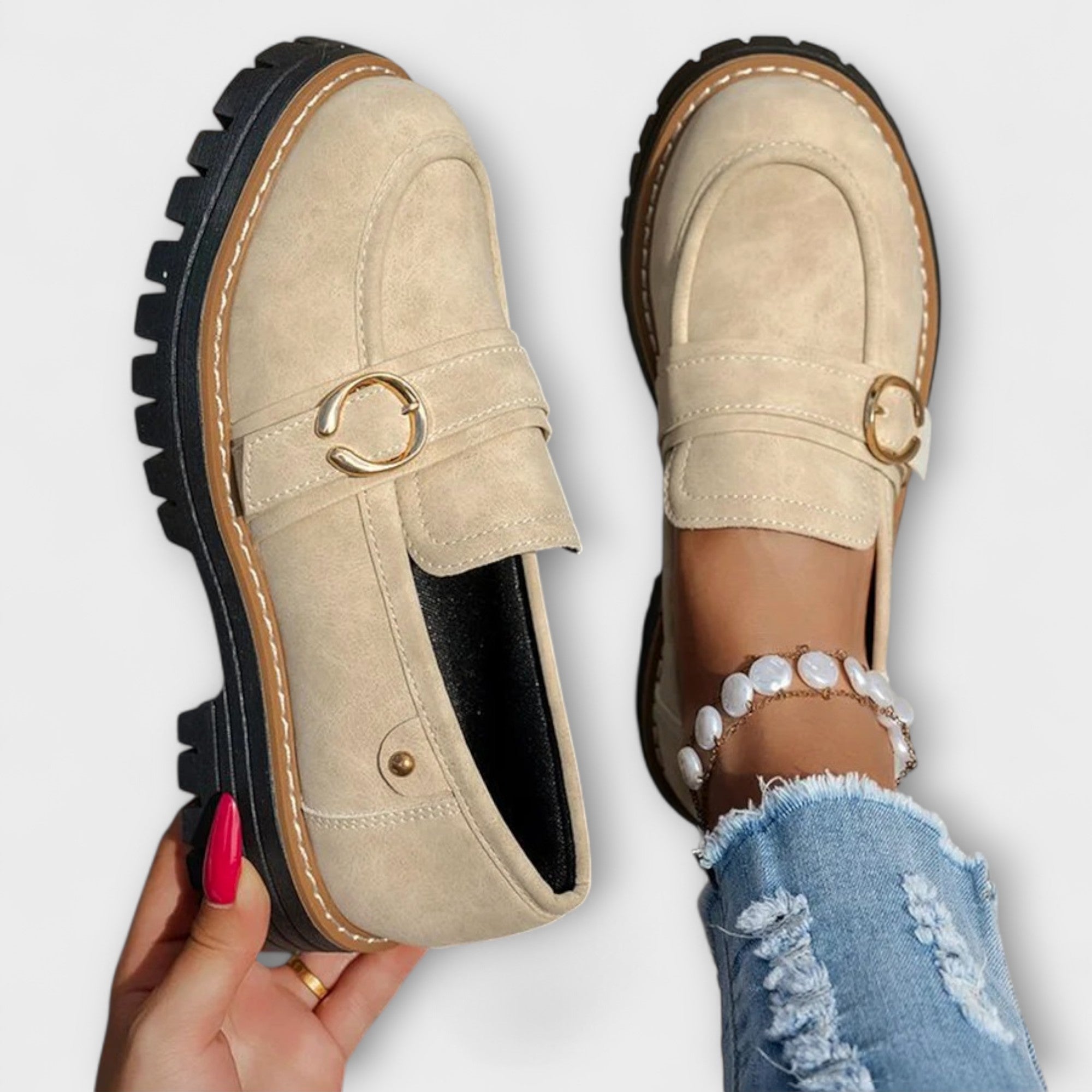 Lora | Casual loafers met ronde neus