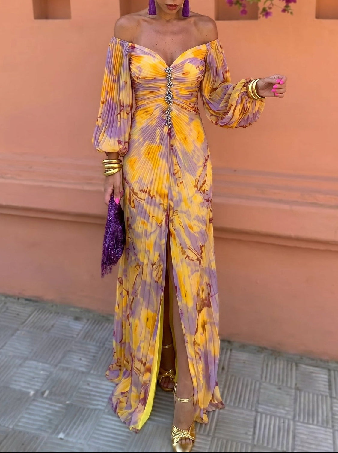 Ludovica | Maxi-jurk met bloemenprint