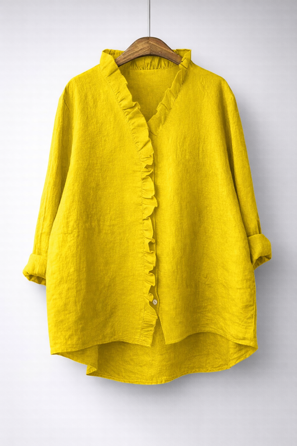 Luisa | Blouse met ruches en knoopsluiting