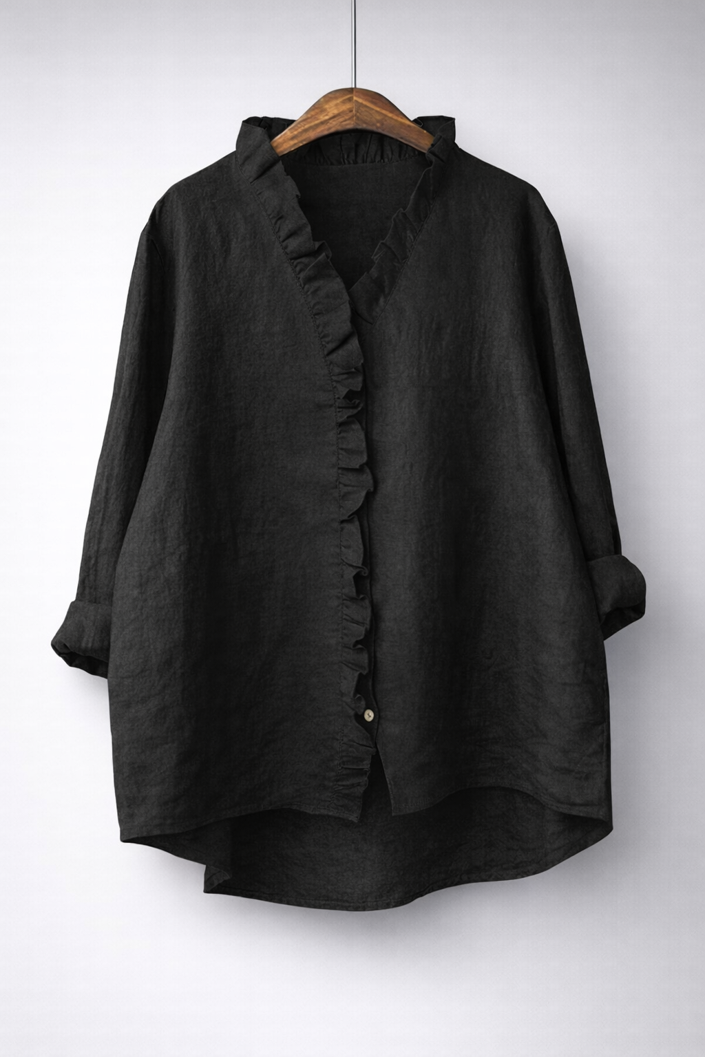Luisa | Blouse met ruches en knoopsluiting