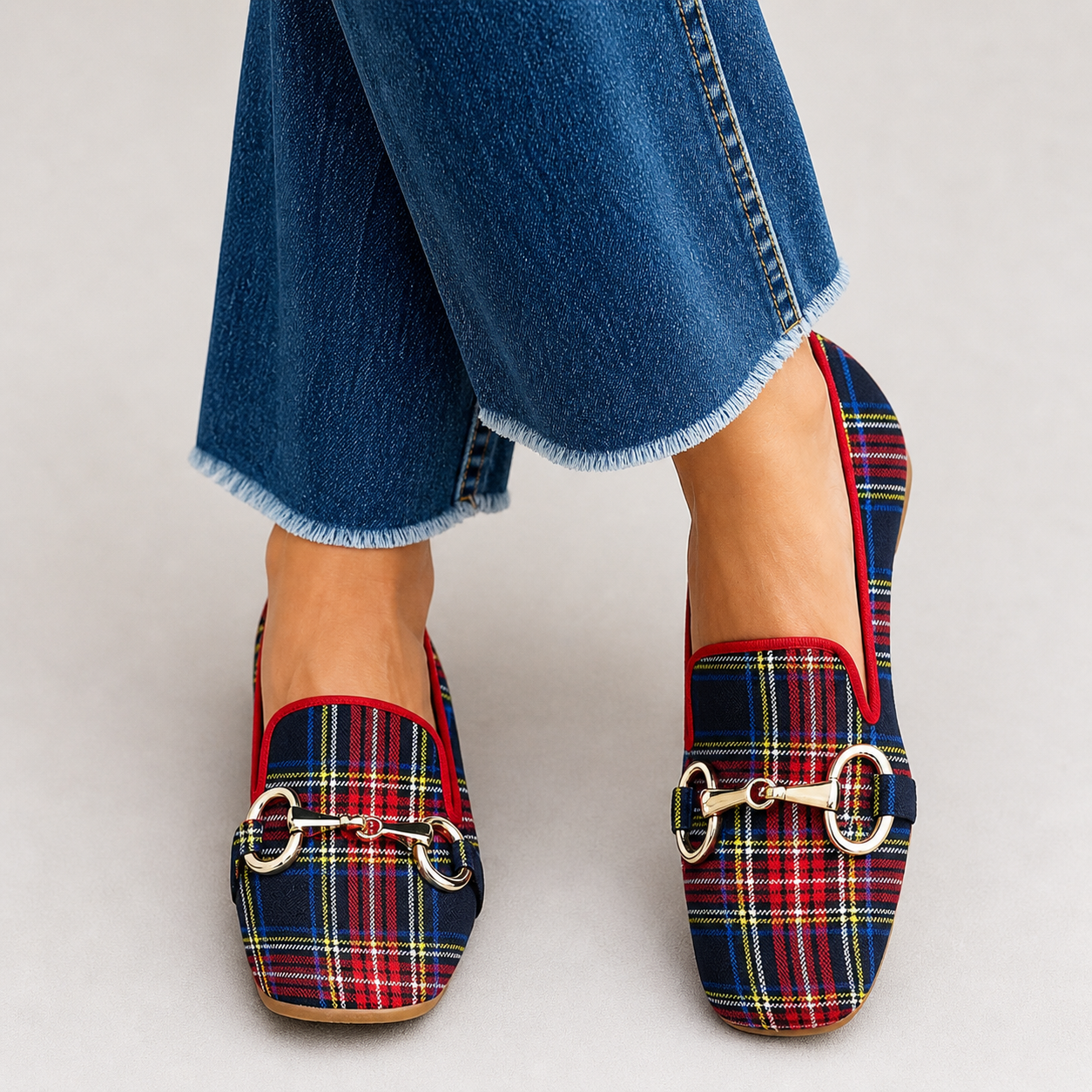 Mélani | Loafer met ruitmotief