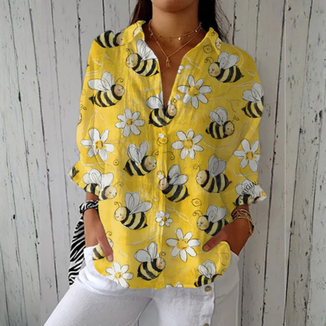Nancy | Blouse met bijen en bloesem