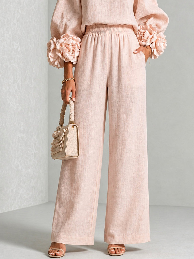 Rosalie | Tweedelige set met bloemenmanchetten