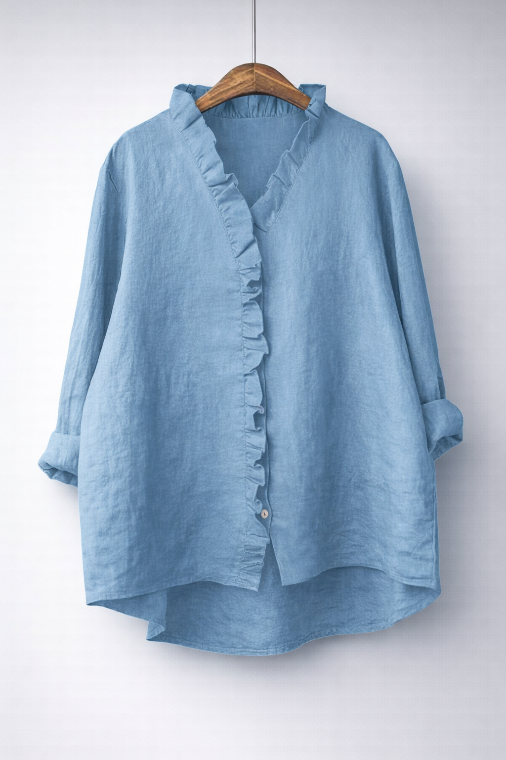 Sanelle | Lange blouse met ruches en V-hals