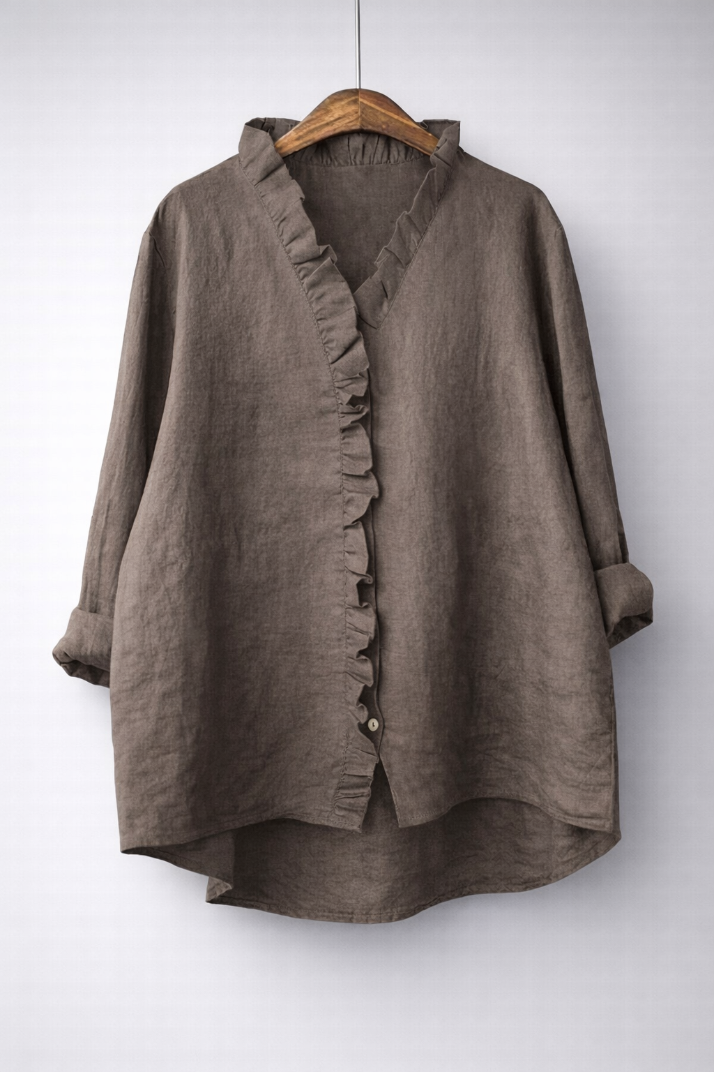 Sanelle | Lange blouse met ruches en V-hals