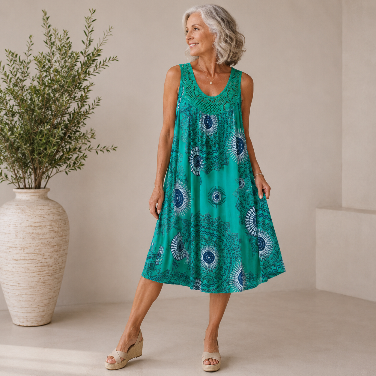 Sjoukje luchtige jurk met artistieke print