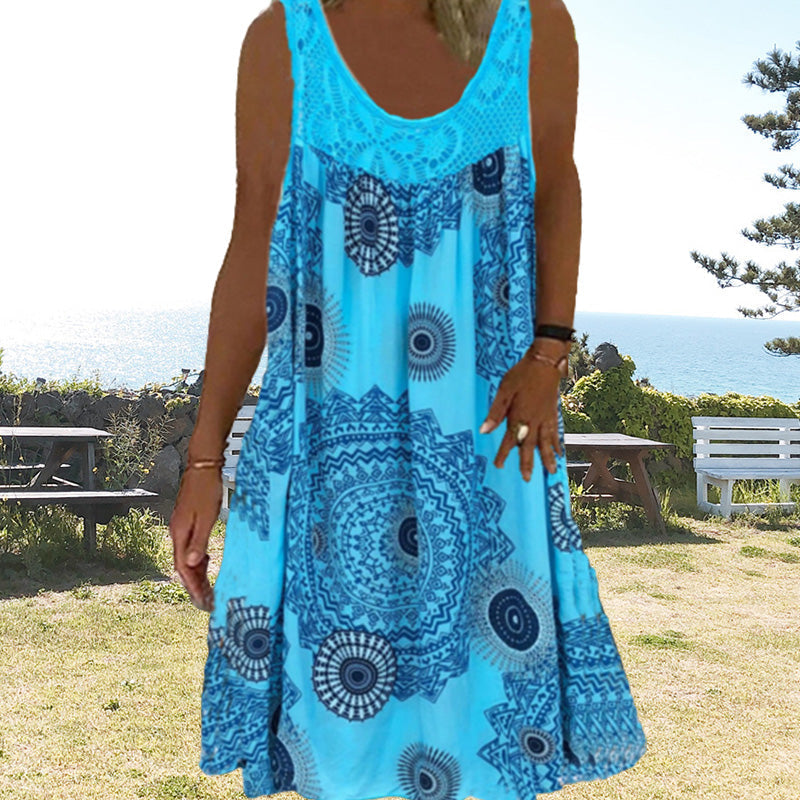 Sjoukje luchtige jurk in blauw