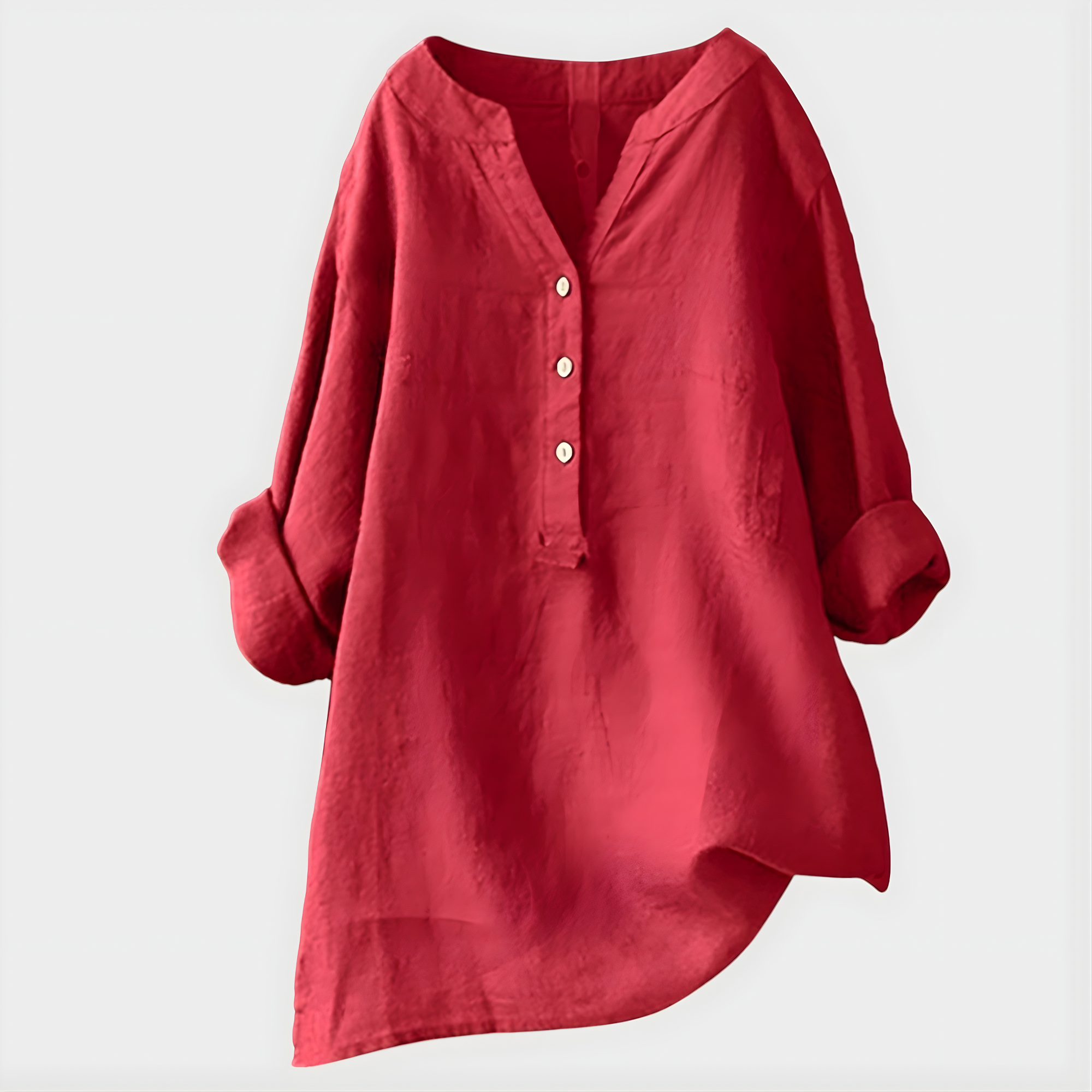 Veronique | Blouse met V-hals en knoopsluiting