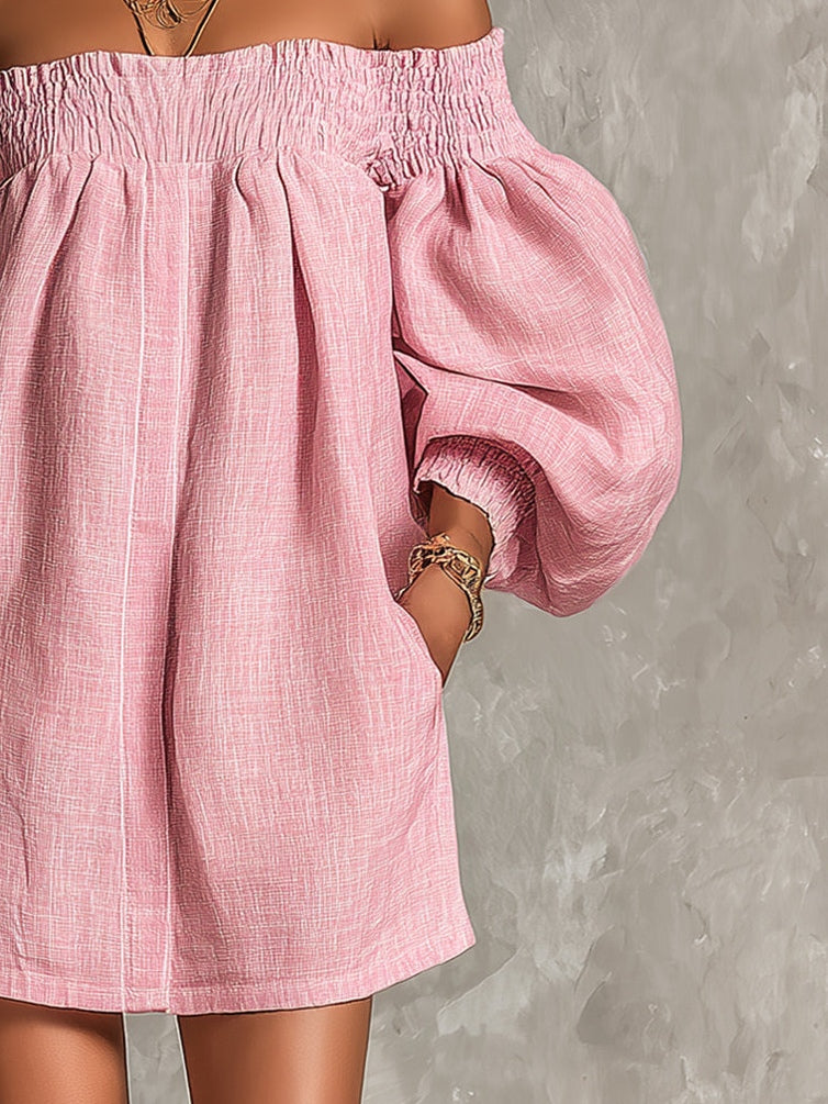 Violette roze A-lijn mini-jurk