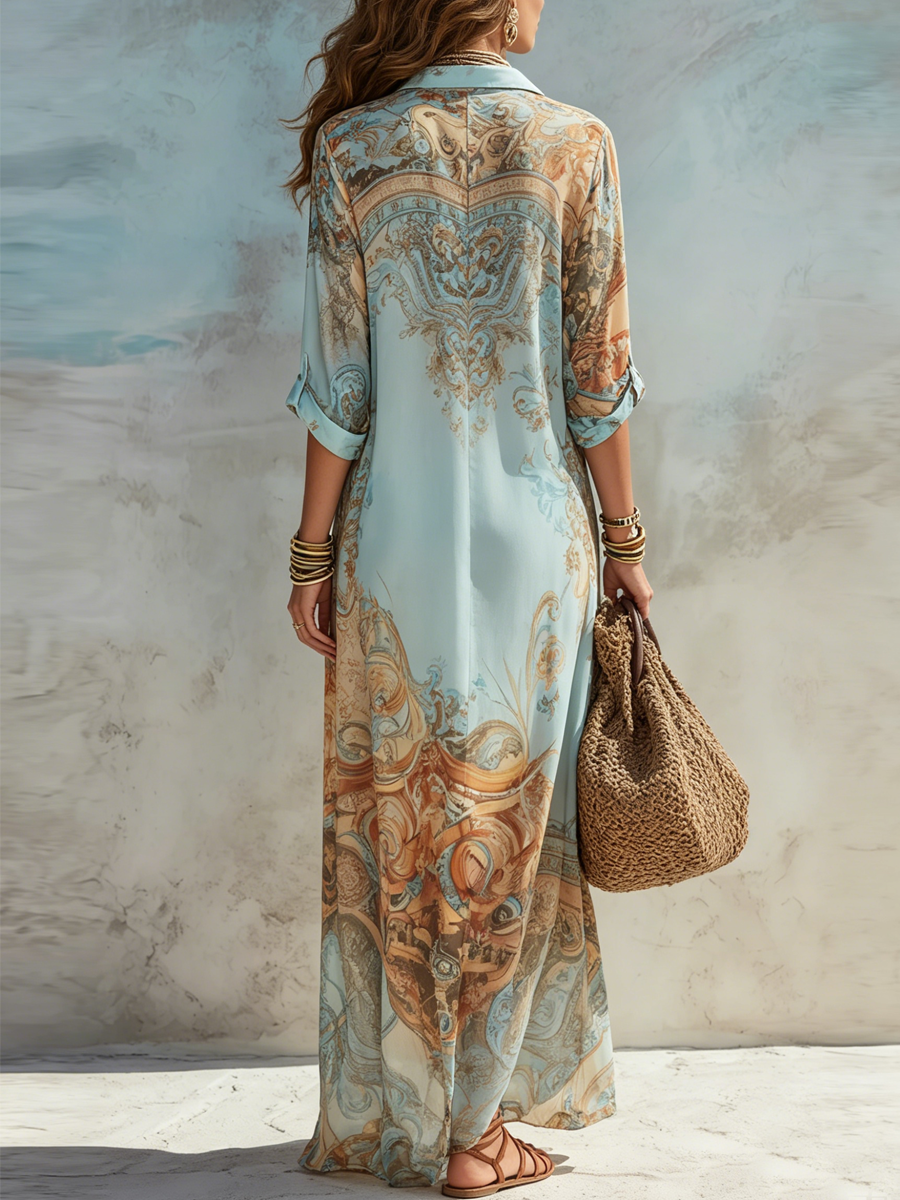 Wietske blousejurk met mediterrane print
